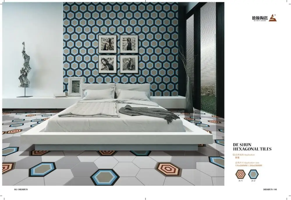 White Hexagon Floor Tile Kitchen