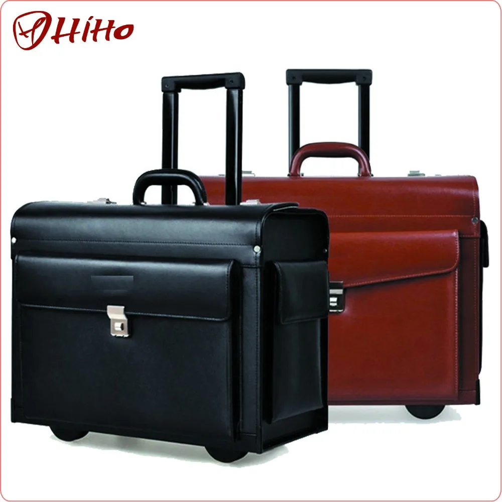 leather pilot case with wheels