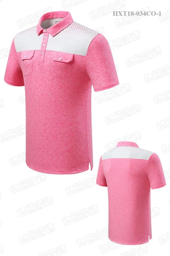 
Color collision Custom printed casual polo t shirts for men 