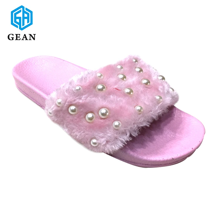 China Wholesale New Design Soft White Faux Fur Slide Slippers - Buy Faux Fur Slide Slipper,Soft ...