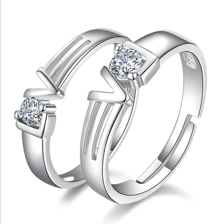 

Hot Sale Popular Shape O Ring Copper Engagement Ring For Men And Women, Silver
