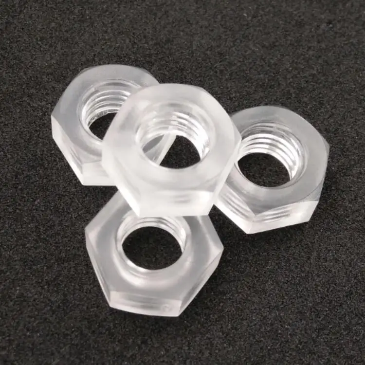 
M4 Clear Plastic PC Hex Nuts for Bolts Fastener Polycarbonate Standard DIN 934 