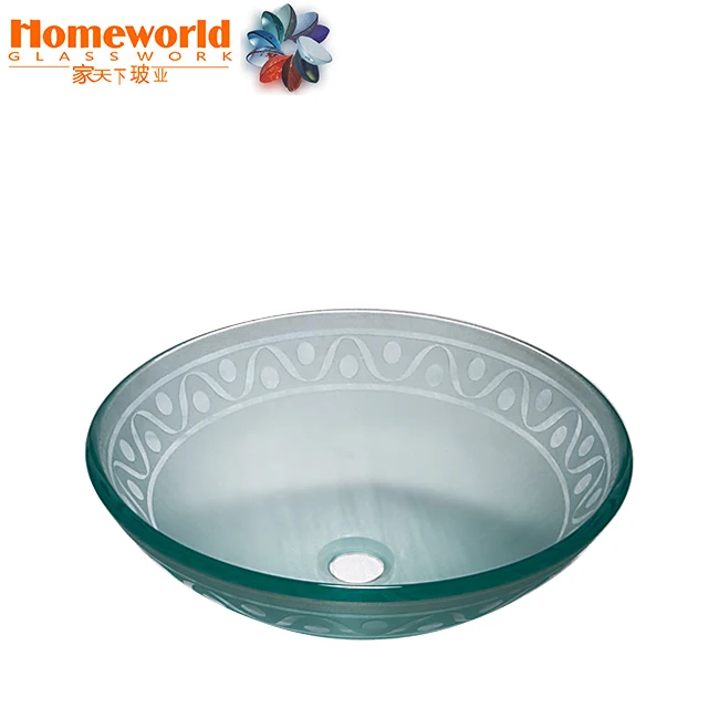 Clear Wall Mounted Carving Glass Bowl Sinks Buy Glass Bowl Sinks