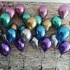 12inch Double Metallic Latex Balloons Thick Pearly Metal Gold Colors Photograph Wedding Party Decoration Balloons KBR105