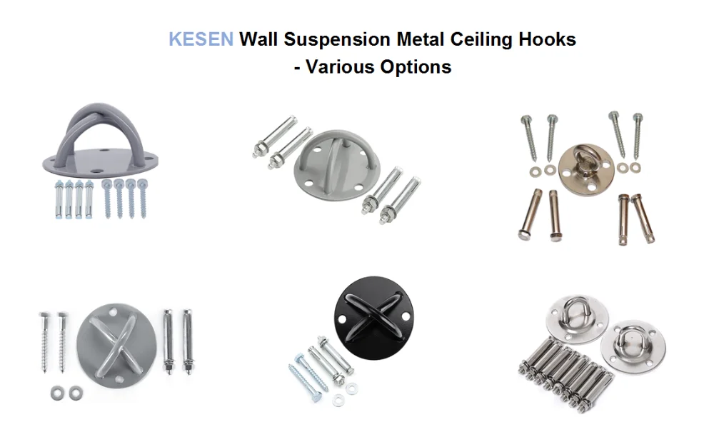 Heavy Duty Black Swivel Ceiling Hanging Eye Hooks Anchor Wall Mounted