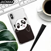Acting Cute Panda Face Soft TPU Clear Phone Case For iphone X 6S 6 7 8 Plus Phone Cartoon Cover DIY Cases