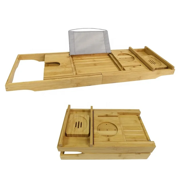 Luxury Expandable Non-slip Wooden Bamboo Bathtub Caddy And Tray - Buy ...