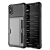Airbag shockproof magnet stealth holder 2in1 TPU PC phone cover for iphone XS Max PU Leather credit card slots case