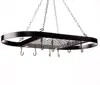 Oval Ceiling Mount Kitchen Hanging Pot Lid Pot Pan Rack