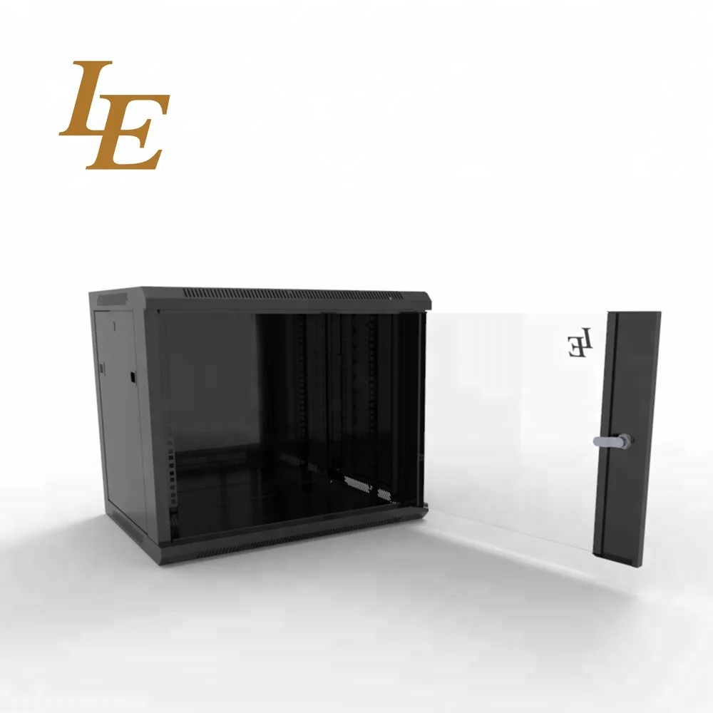 

19 Inch 9U Server Rack Wall Mount Network Cabinet With Fans, Ral9004;ral9005;ral7035