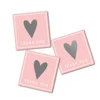 Silver 1" Heart (Dime size erasable area) with "Scratch Here" text, Scratch-off Stickers, Self Peel & Stick DIY Labels