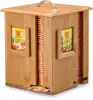 Bamboo Tea Box Organizer 4 Compartments Wooden Display Teabag Storage Holder