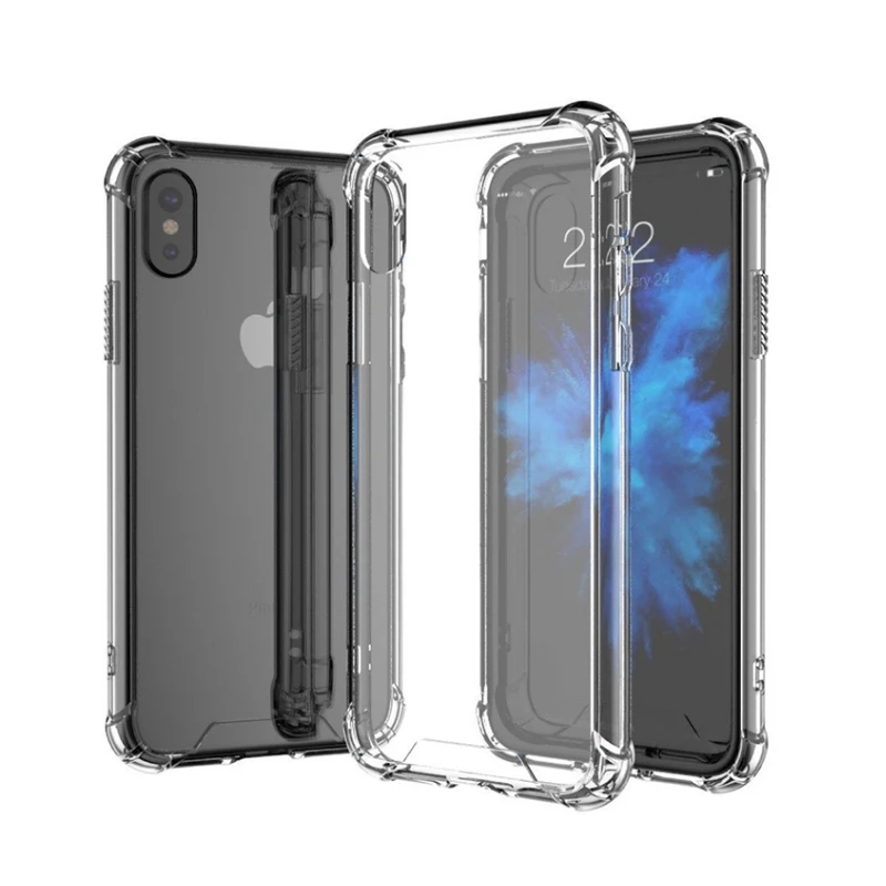 

Hard Back Panel TPU Frame Bumper Crystal Clear anti-drop case for iPhone X, TPU PC hybrid shockproof cover skin for iPhone X, Transparent;grey;blue;gold;red