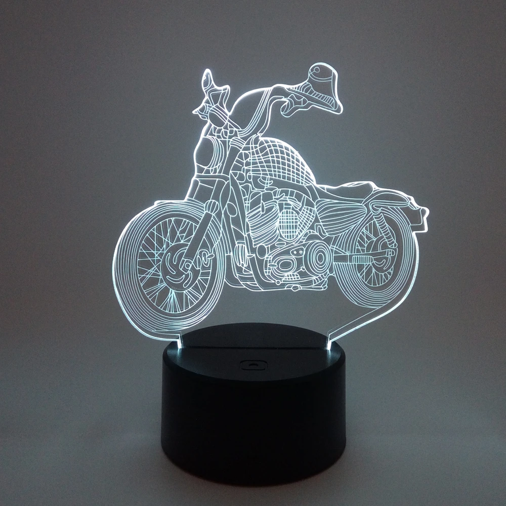 Hot Sale Night Light 3D Lamp Motorcycle Pattern Customizable Decoration for Bar