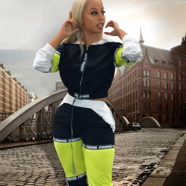 

SP4168A Fashion Hot Sale Split Joint Women Sport Set