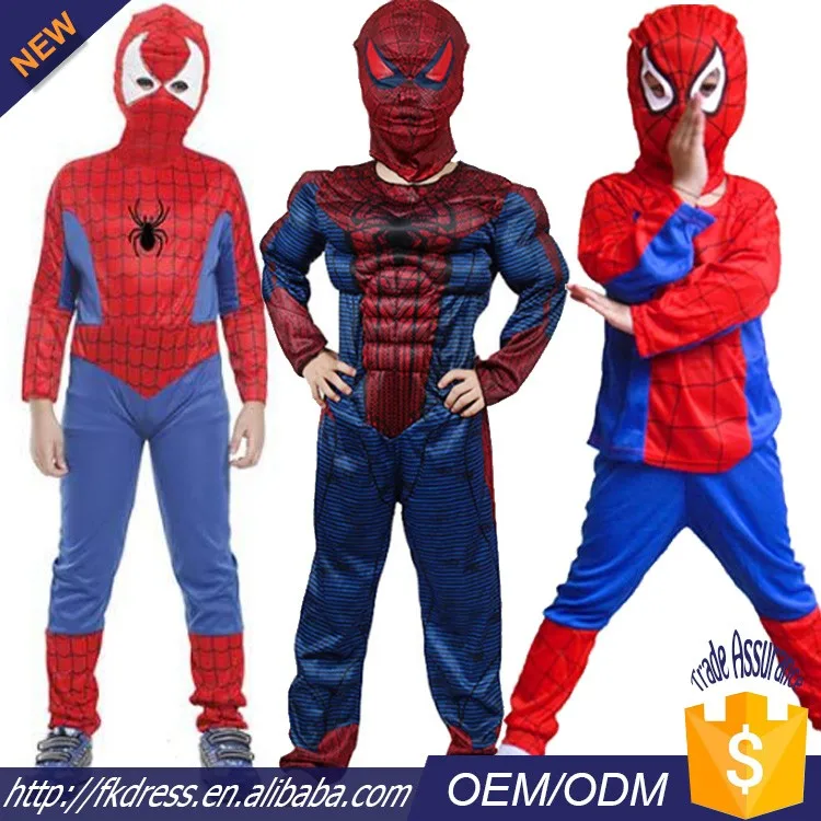 

Wholesale Kids spiderman costume Halloween Cosplay Costume for kids Superman Costume cosplay, As per pic