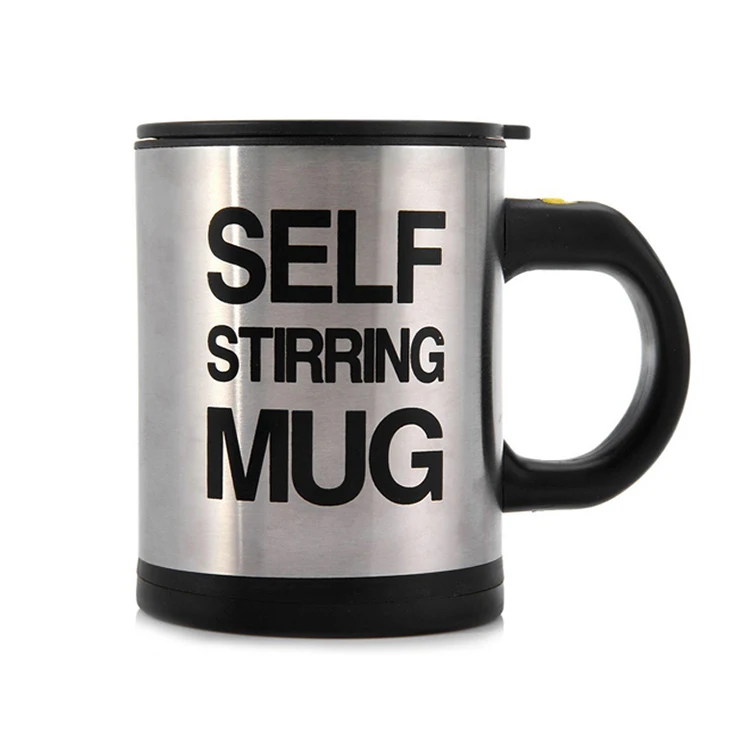 
350ml stainless steel auto self stirring coffee mug 