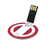 Round Shape Card USB Memory Sticks plastic usb card Flash Drive With Printing Logo
