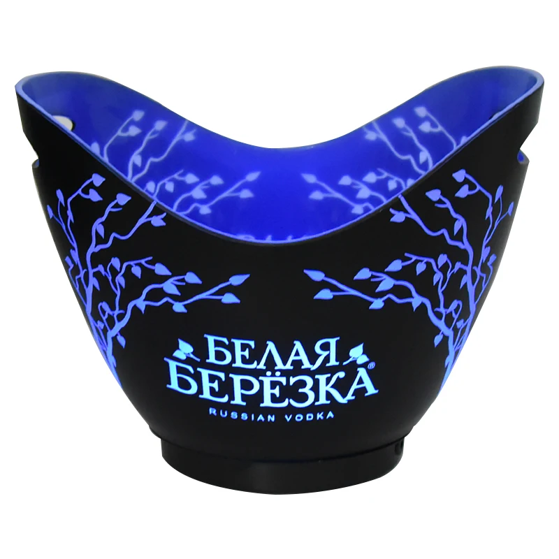 Personalized Customization painting laser oil engraved wine vodka champagne beer large led ice bucket plastic acrylic