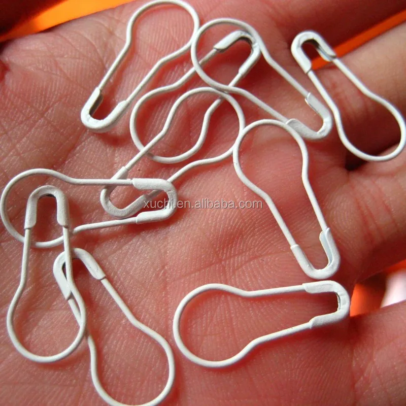 

22mm white pear shape safety pin good for hanging tags and DIY craft, Pure white
