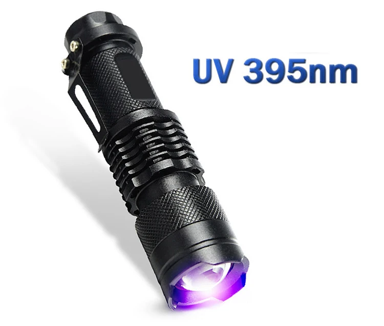 Mini 395 Presque comme neuf UV stylet lumière AAA pile UV stylet Clip Lampe de Poche 