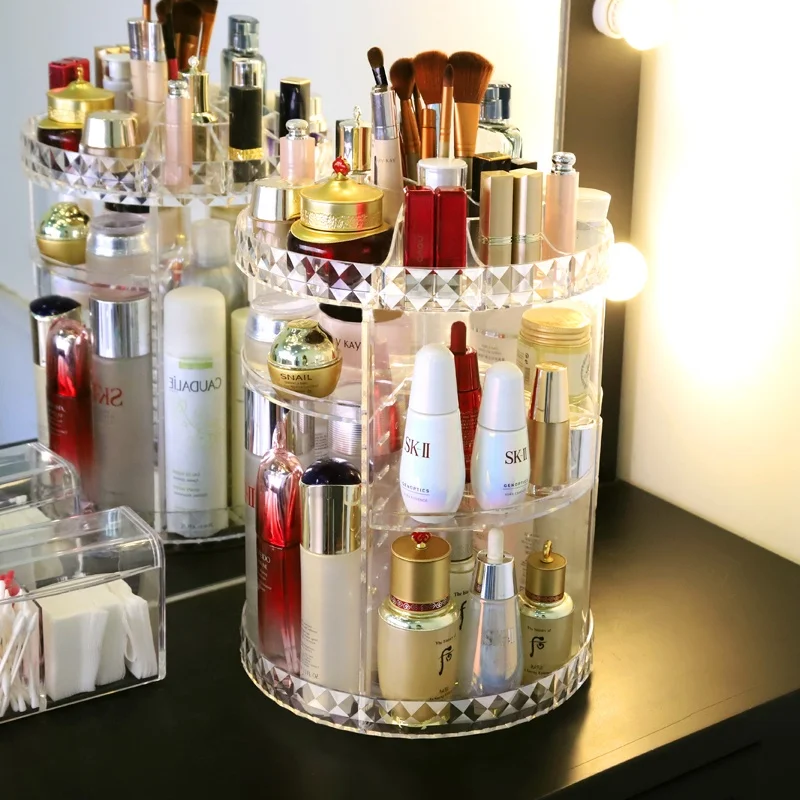 Caja De Almacenamiento De Cosméticos De Rotación Giratoria De 360