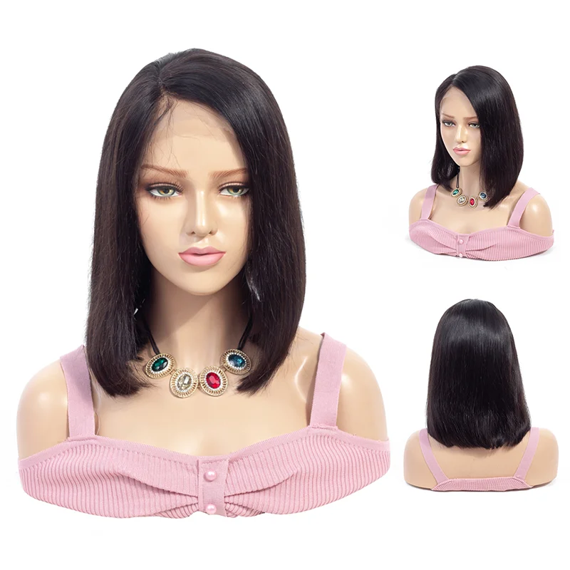 

150% Density Lace Front Human Hair Wigs With Baby Hair Pre Plucked Brazilian Remy Short Bob 13x6 Human Hair Wigs
