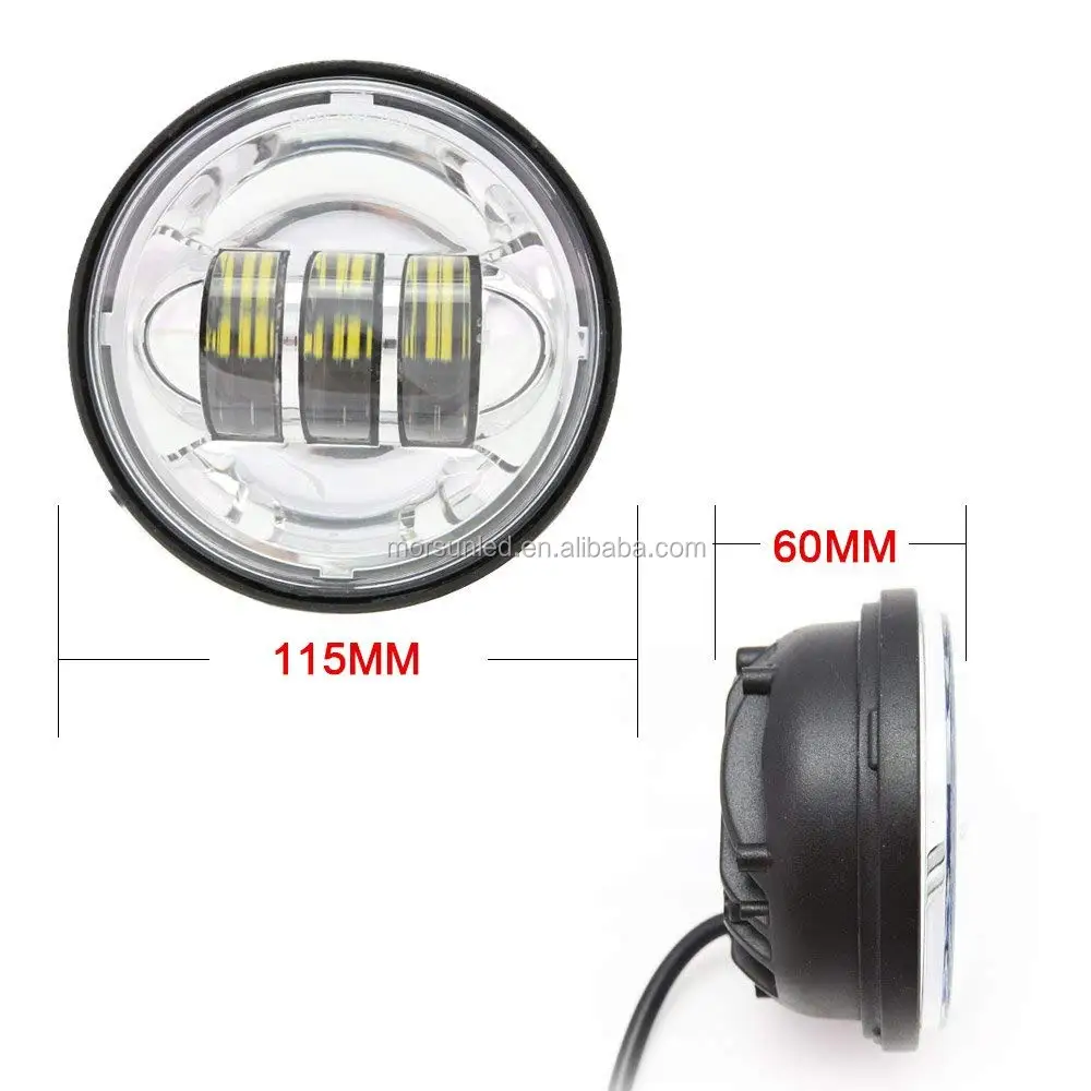 thumbnail image 2 of Z-OFFROAD 4.5 Inch Chrome LED Fog Light Housing With Brackets For Motorcycles 2 of 6