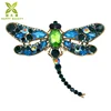 Wholesale colorful stone enamel metal insect dragonfly brooch pins