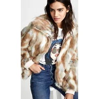 

Newest fashion ladies multicolored zipper causal coat faux fur winter fur coat women