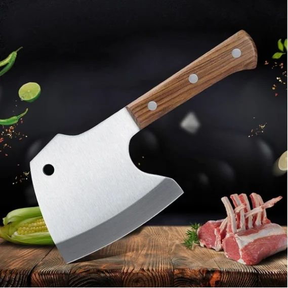 
6inch Heavy Duty Stainless Steel Boning Kitchen Knife Chopping Cleaver Butcher Knife 