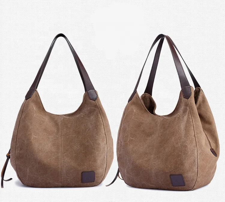 

High Quality Women's Canvas Shoulder Bags Casual Ladies Hobo Tote Handbags