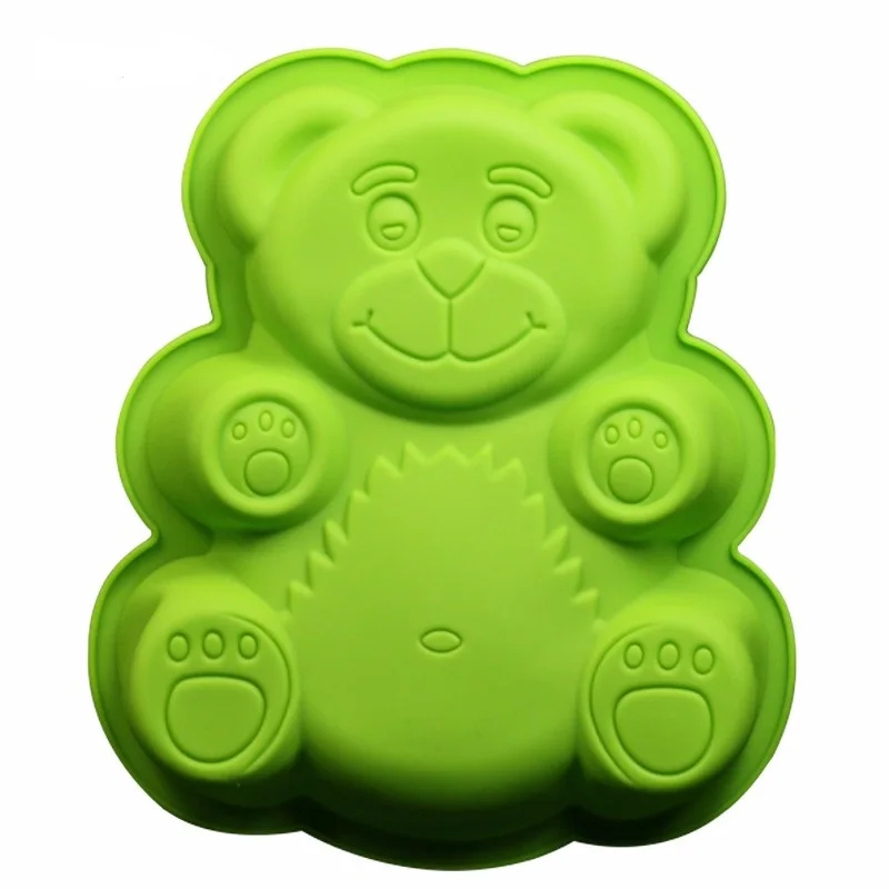 

Cute Bear shaped cake mould bakeware silicone mold, Chocolate/ orange/ blue/ green
