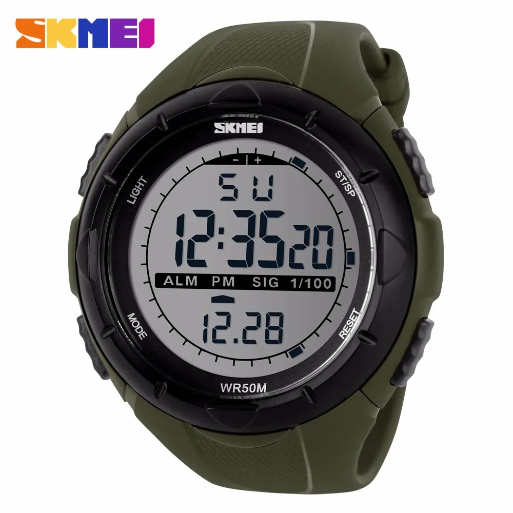 

SKMEI 1025 Wholesale Men Digital Sports Watches LED Outdoor Dress Wristwatches Military Watch 50M Water Resistant