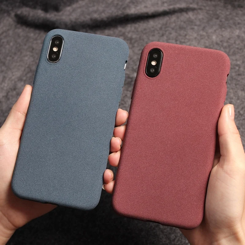 Mobile Case Ultra-Thin Sandstone Case Back Cover Soft Cover Scrub Cover For iPhone 6 6S 7 8 X-XR XS Max phone case