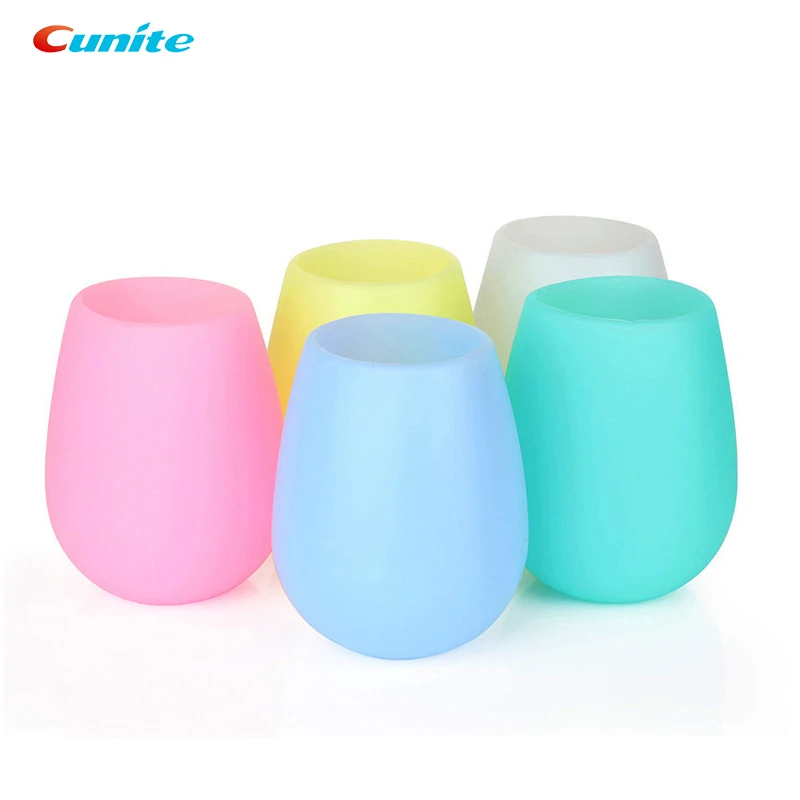 Custom Logo Portable Silicone Wine Cup Reusable Unbreakable Cup Silicone Red Wine Glass