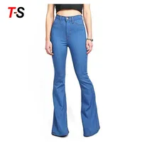 

Wholesale High Quality Classic High Waist Slim Wide Leg stretch Ladies Denim Bell Bottom Jeans Mujer Women Flare Jeans pants