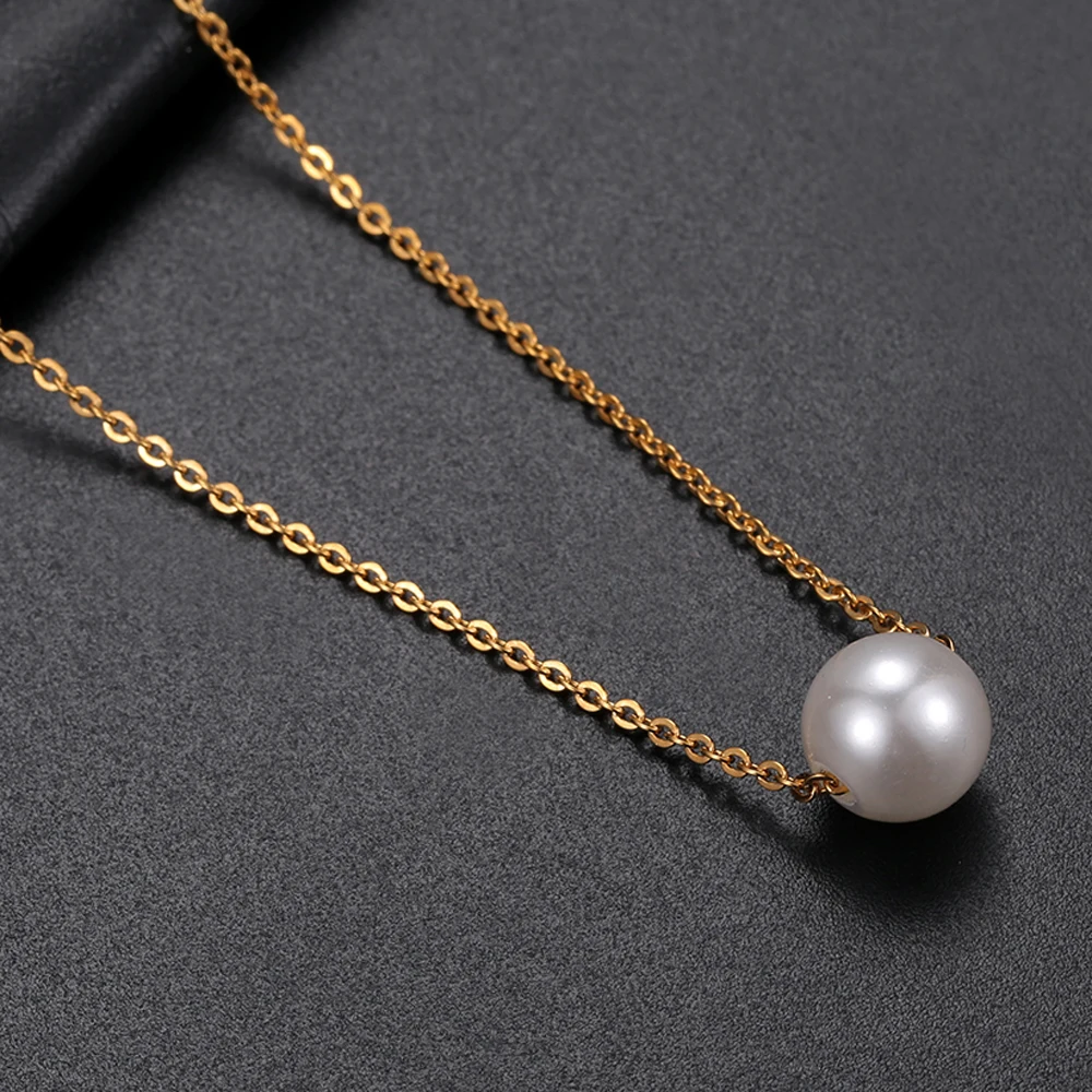 

Wholesale Fashion 18k Gold Plated chain Pearl pendant Necklace For Women, N/a