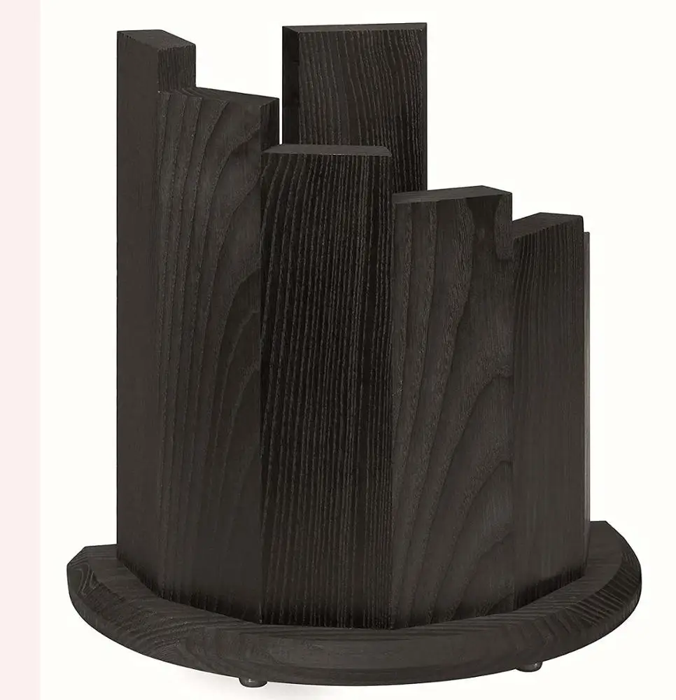 

Block Black Round Magnetic Knife Block Kitchenware Wood Bamboo Knife Block Holder for 12 Knives and One Sharpening Steel 500pcs, Natural bamboo color