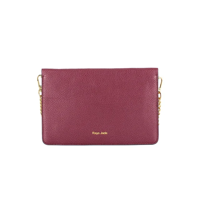

2019 stylish manufacturer  fashion leather clutch bag, Burgundy, as requested