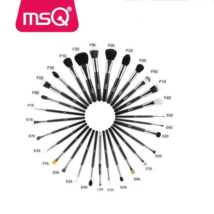 

MSQ 29 Pieces Goat Hair Pony Hair Synthetic Hair Black Professional Makeup Brush Set, N/a