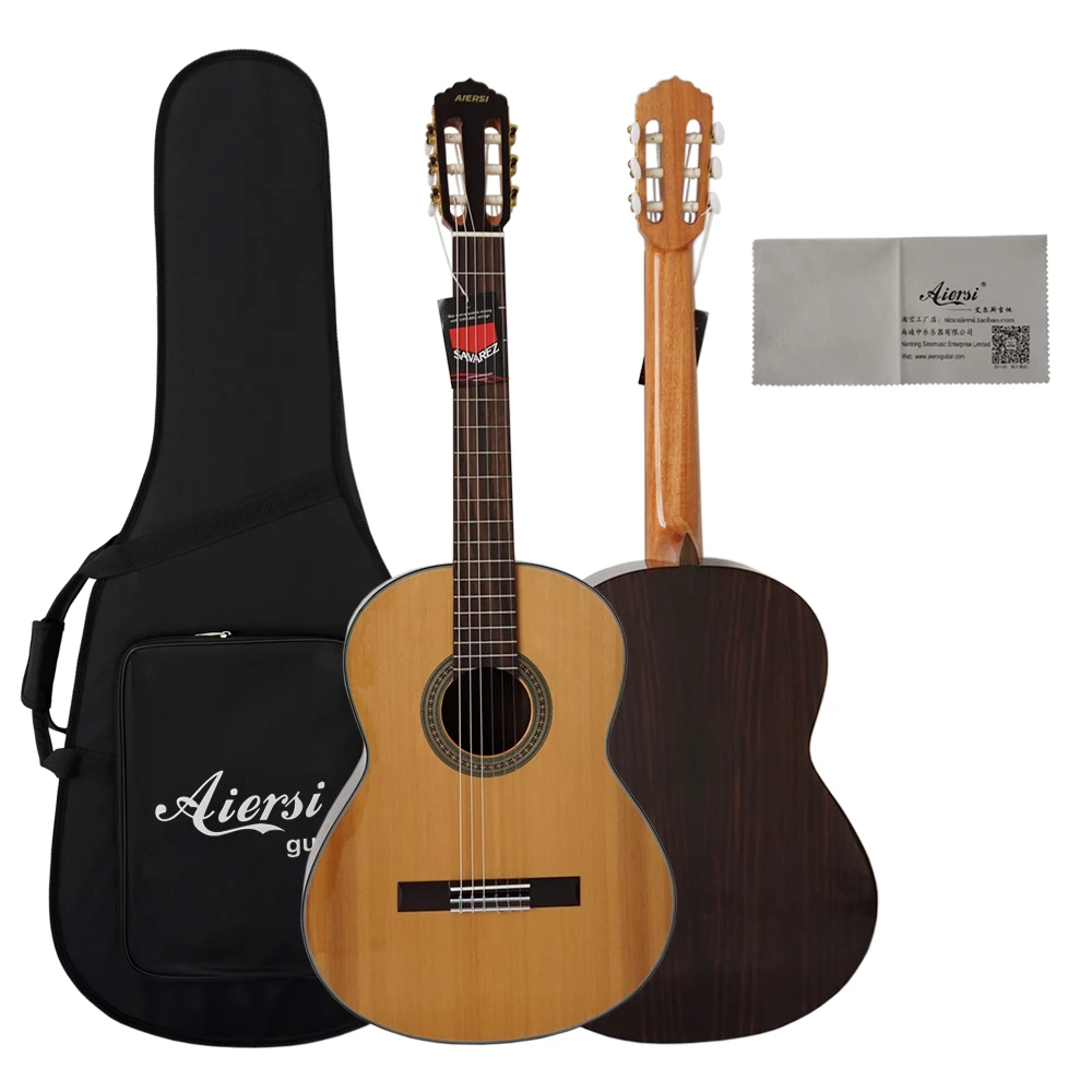 

Custom Made Aiersi Brand professional 39 Inch Spanish style handmade classical guitar Nylon String Vintage musical instrument