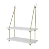 Collection Contemporary Reclaimed Wooden Pine Two Swing Shelves With Rope String