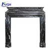 Black Marquina freestanding stone fireplace mantel for sale NTMFI-066Y