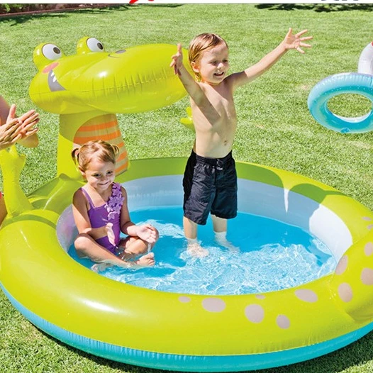 

PISCINA ALLIGATORE CON SPRUZZO 198X160X91 CM inflatable Swim Play Center Kids Splash Pool Water slide Rainbow Ring, Customized color