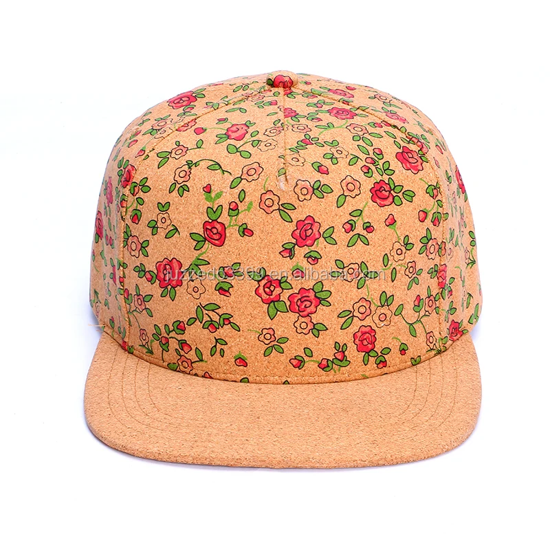 Floral Printed Cork Cap Girl/custom Cork Portugal Baseball Hat/women