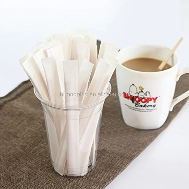 Source china factory wood stocked flavored wrapped coffee stir
