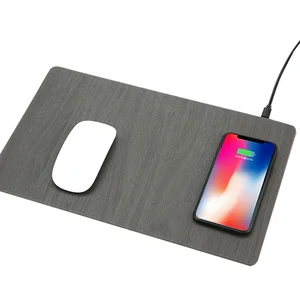 Qi Standard 10W Wireless Charging PU Leather Mouse Pad