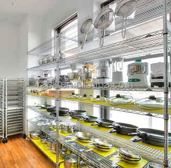 Industrial Used Galvanized Chrome Metal Shelving For Kitchen