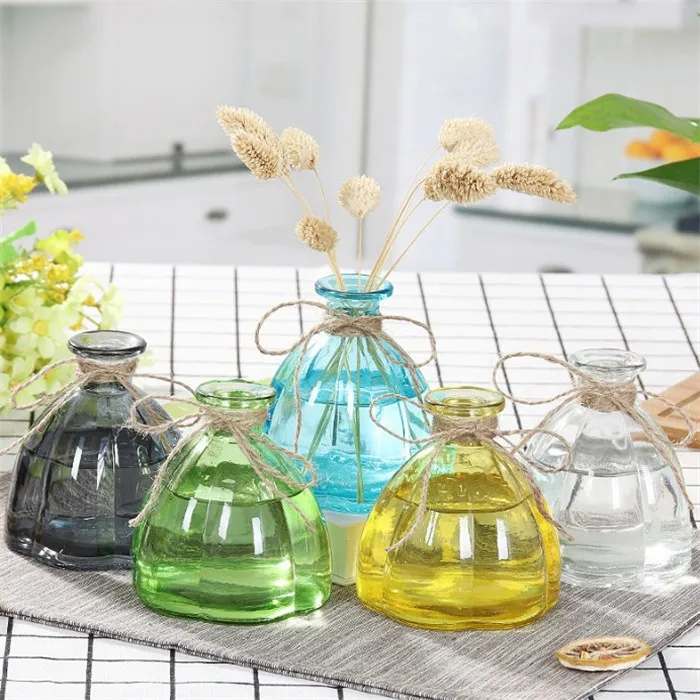 Small Clear Decorative Pumpkin Shape High White Glass Desk Flower